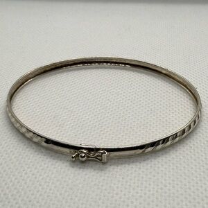 Vintage Mexico City Sterling Silver Hinged Bangle Bracelet